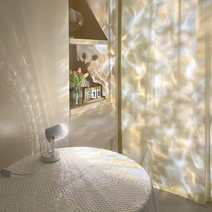 Modern Simplicity USB Water Ripple Cylinder Iron PVC LED Ambient Table Lamp For Bedroom