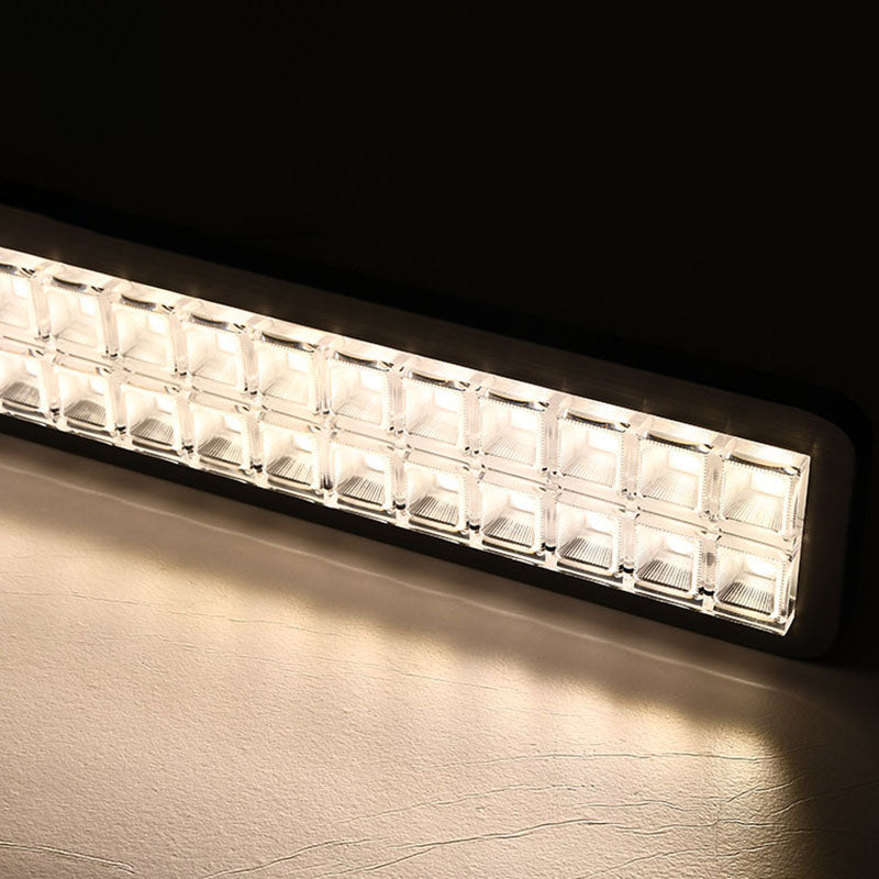 Rectangular LED Aluminum Eye-Caring Kids Study Pendant Light - Shadow-Free Piano-Grid Lighting For Study &amp; Home Office