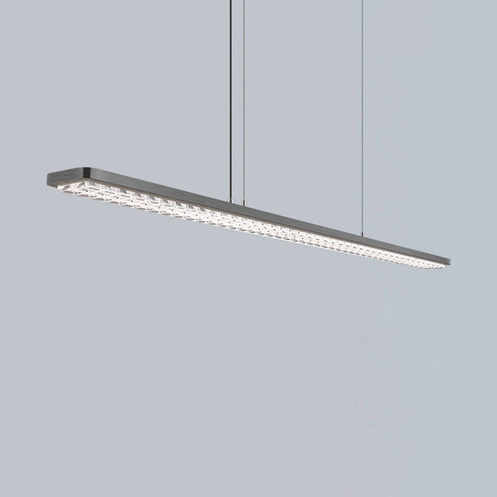 Rectangular LED Aluminum Eye-Caring Kids Study Pendant Light - Shadow-Free Piano-Grid Lighting For Study &amp; Home Office