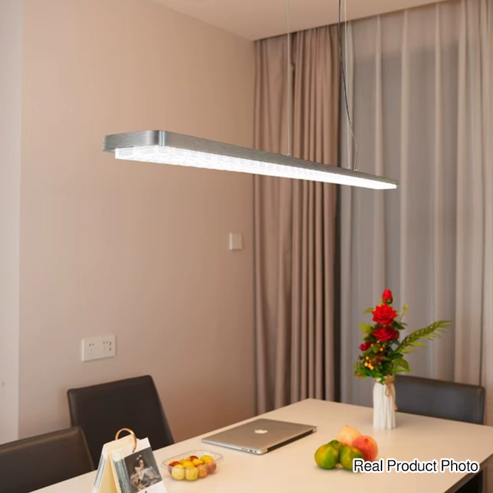 Rectangular LED Aluminum Eye-Caring Kids Study Pendant Light - Shadow-Free Piano-Grid Lighting For Study &amp; Home Office