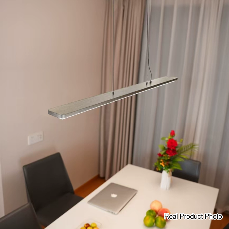 Rectangular LED Aluminum Eye-Caring Kids Study Pendant Light - Shadow-Free Piano-Grid Lighting For Study &amp; Home Office