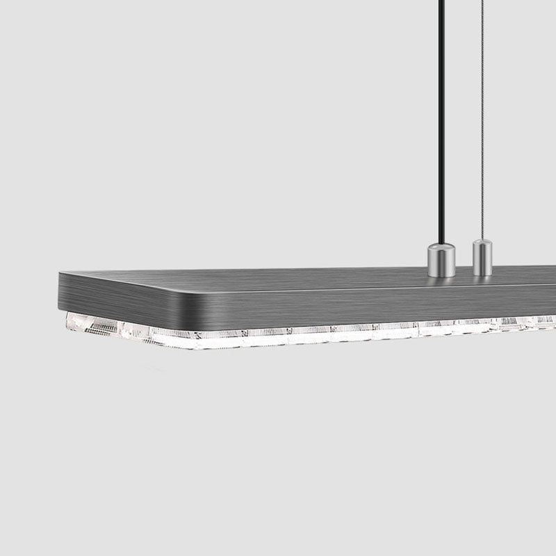 Rectangular LED Aluminum Eye-Caring Kids Study Pendant Light - Shadow-Free Piano-Grid Lighting For Study &amp; Home Office