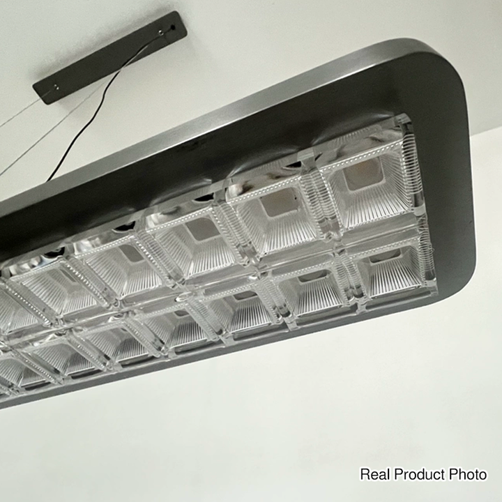 Rectangular LED Aluminum Eye-Caring Kids Study Pendant Light - Shadow-Free Piano-Grid Lighting For Study &amp; Home Office