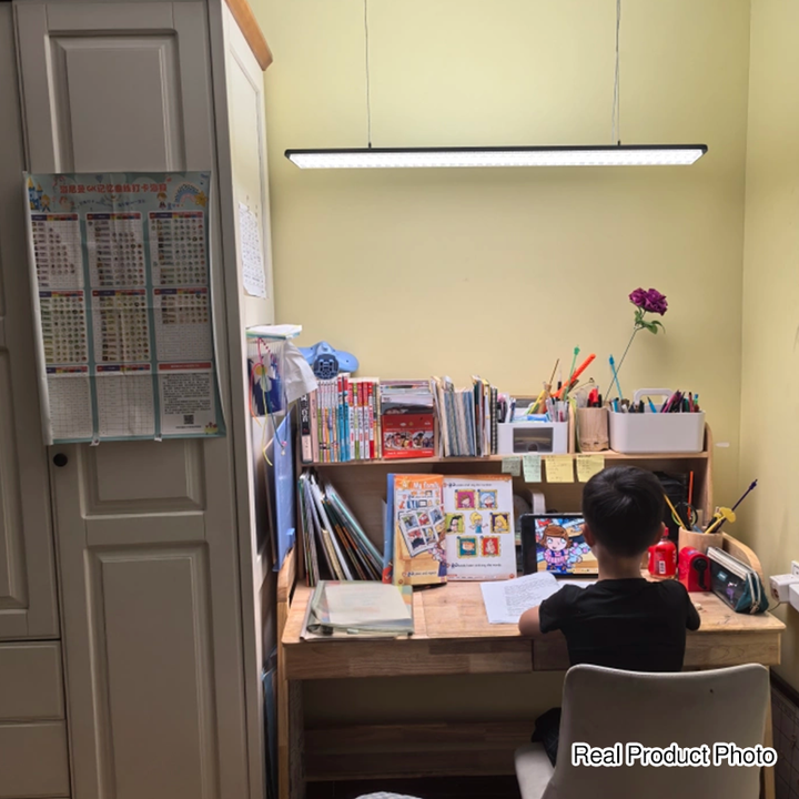 Rectangular LED Aluminum Eye-Caring Kids Study Pendant Light - Shadow-Free Piano-Grid Lighting For Study &amp; Home Office
