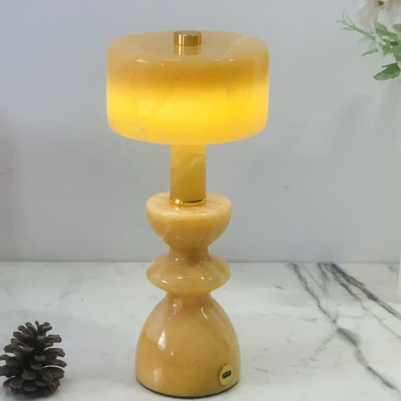 Modern Minimalist Table Lamp in Aluminum &amp; Marble — Office Lighting | Havora
