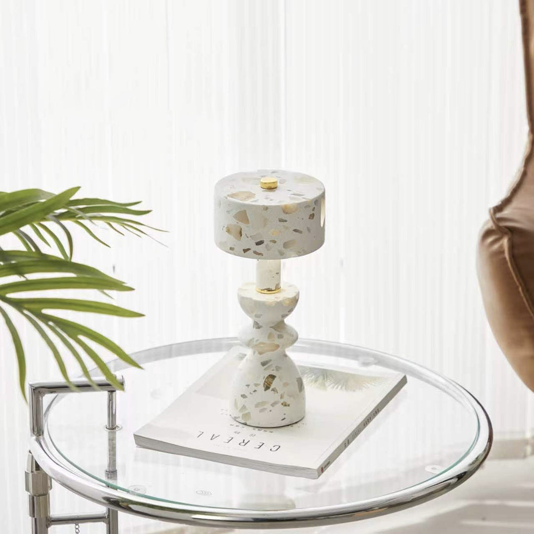 Modern Minimalist Table Lamp in Aluminum &amp; Marble — Office Lighting | Havora