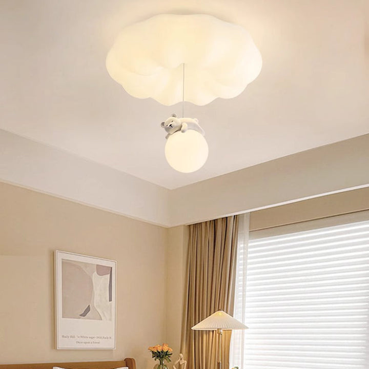 Contemporary Creative Cloud Iron Plastic LED Kids Flush Mount Ceiling Light For Living Room