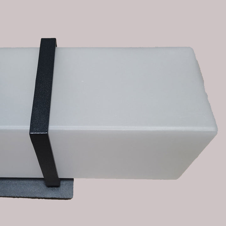 Traditional Japanese Waterproof Outdoor Rectangle Iron Acrylic 1-Light Wall Scone Lamp For Garden