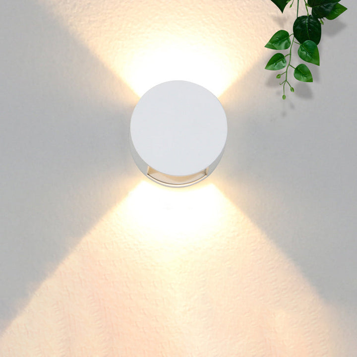 Modern Simplicity Round Aluminum Glass LED Wall Sconce Lamp For Outdoor Patio