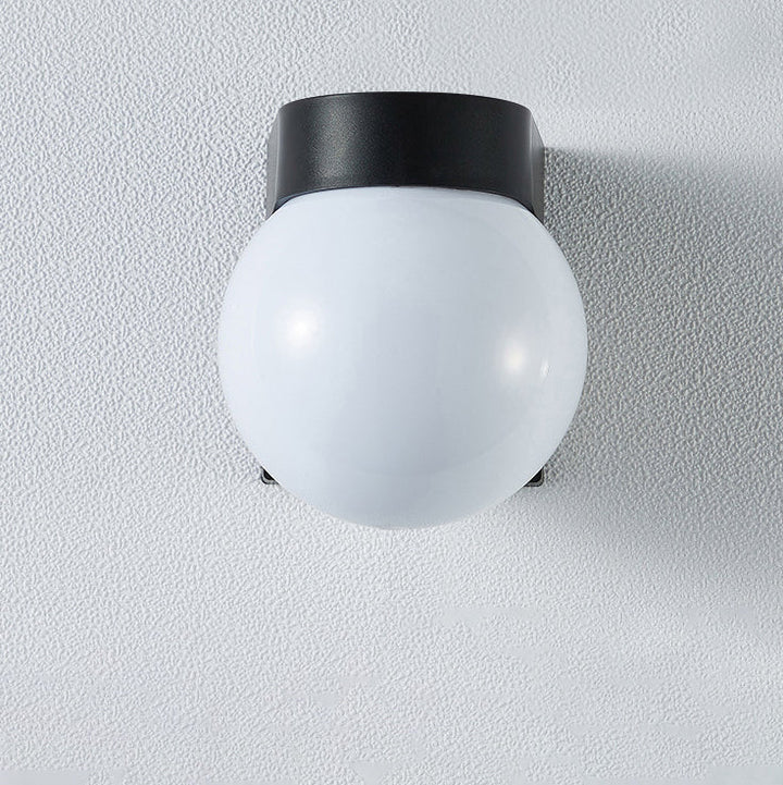 Modern Simplicity Waterproof Orb Polycarbonate Acrylic 1-Light Wall Sconce Lamp For Outdoor Patio
