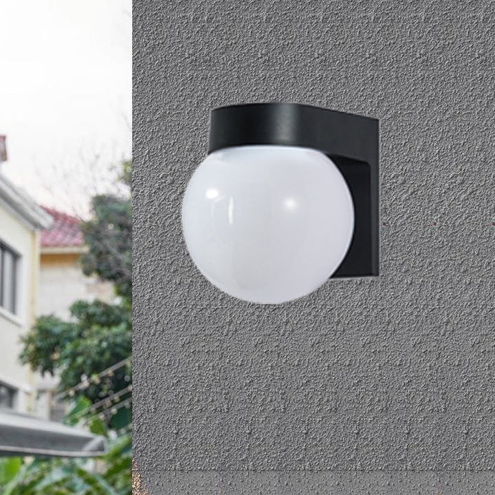 Modern Simplicity Waterproof Orb Polycarbonate Acrylic 1-Light Wall Sconce Lamp For Outdoor Patio