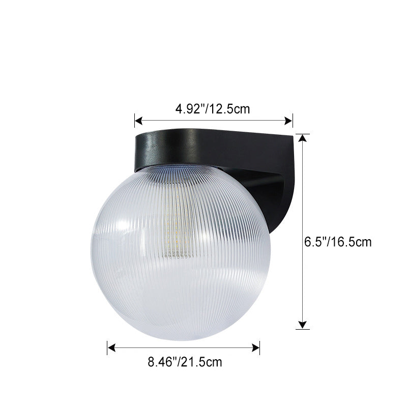 Modern Simplicity Waterproof Orb Polycarbonate Acrylic 1-Light Wall Sconce Lamp For Outdoor Patio