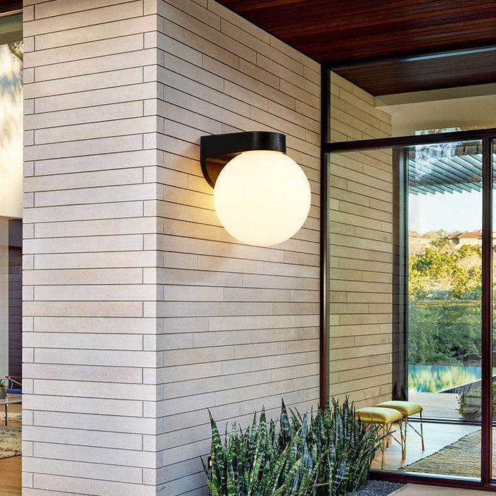 Modern Simplicity Waterproof Orb Polycarbonate Acrylic 1-Light Wall Sconce Lamp For Outdoor Patio