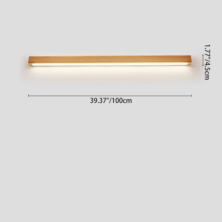 Japanese Simple Solid Wood Strip LED Wall Sconce Lamp