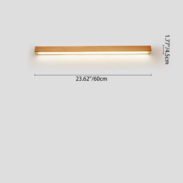 Japanese Simple Solid Wood Strip LED Wall Sconce Lamp