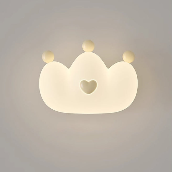 Contemporary Creative Kids Crown Animal Iron PE LED Wall Sconce Lamp For Bedroom