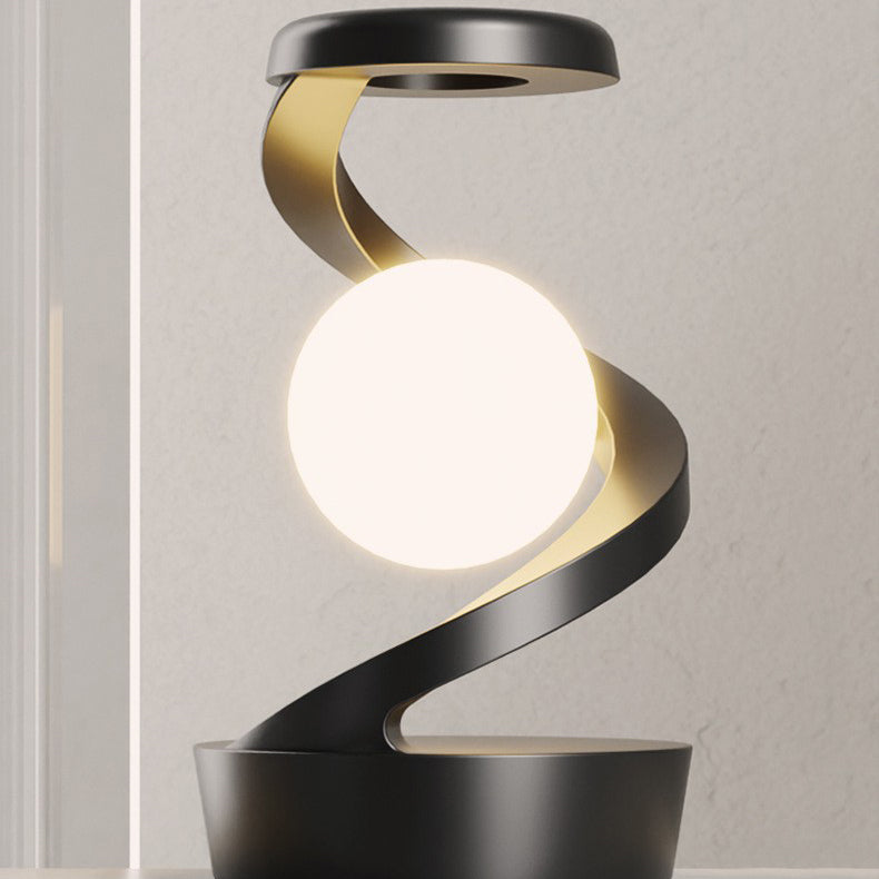 Contemporary Creative Orb ABS Floating Effect Look Rotating LED Table Lamp for Bedroom