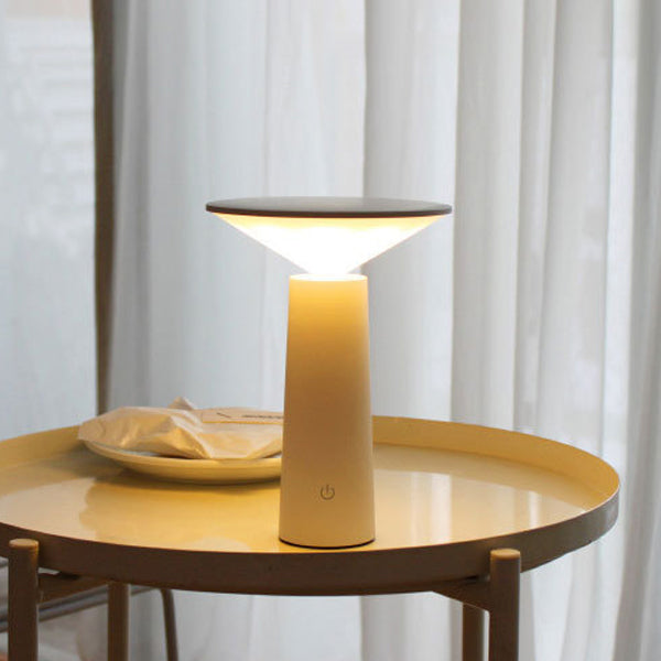 Modern Minimalist Eye Protection Cylinder Cone ABS LED Table Lamp For Bedroom