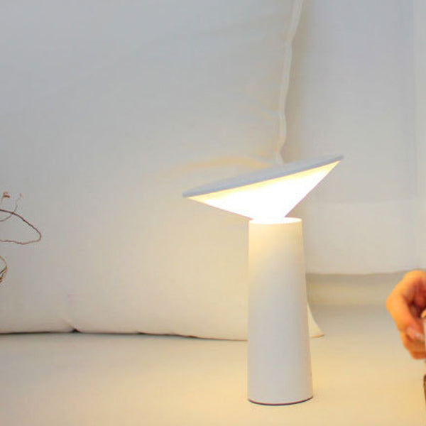 Modern Minimalist Eye Protection Cylinder Cone ABS LED Table Lamp For Bedroom