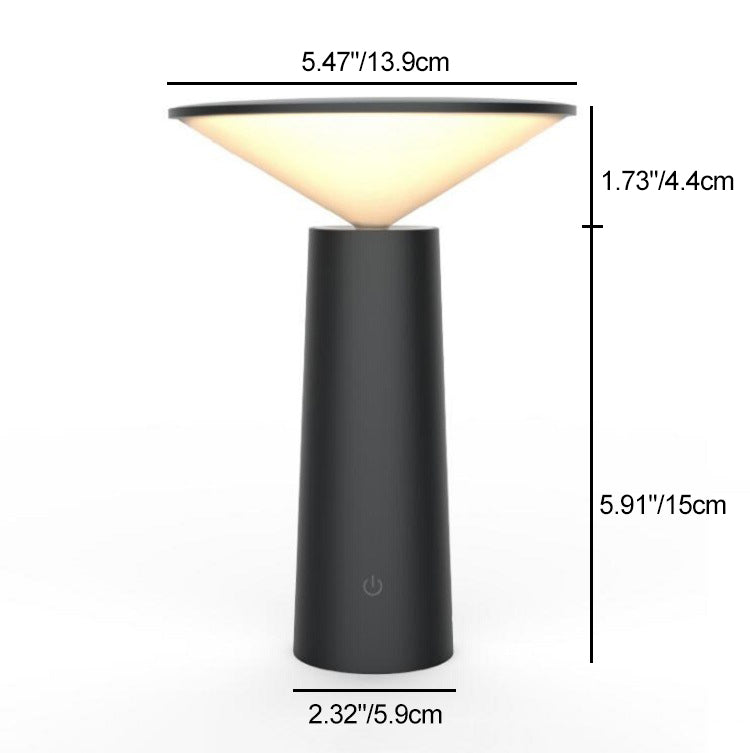 Modern Minimalist Eye Protection Cylinder Cone ABS LED Table Lamp For Bedroom