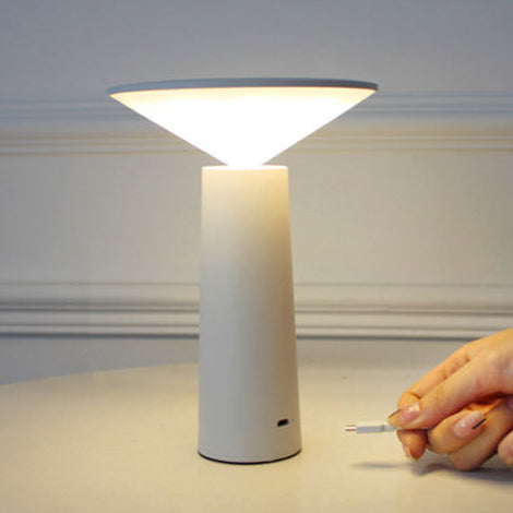 Modern Minimalist Eye Protection Cylinder Cone ABS LED Table Lamp For Bedroom