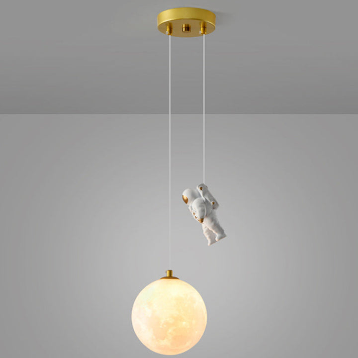 Contemporary Creative Globe Iron Plastic 1-Light Kids Pendant Light For Living Room