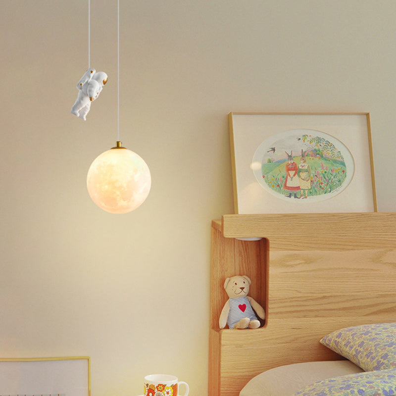 Contemporary Creative Globe Iron Plastic 1-Light Kids Pendant Light For Living Room
