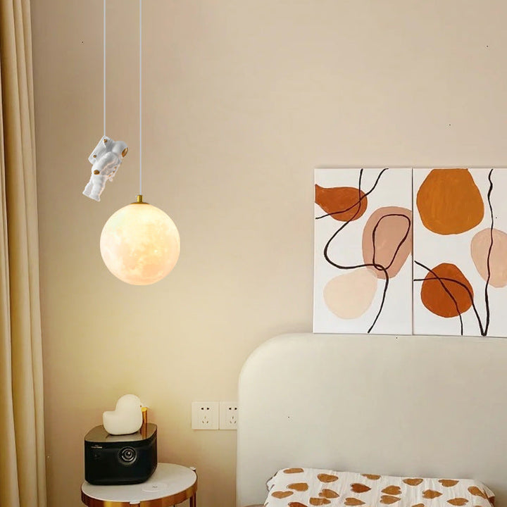 Contemporary Creative Globe Iron Plastic 1-Light Kids Pendant Light For Living Room