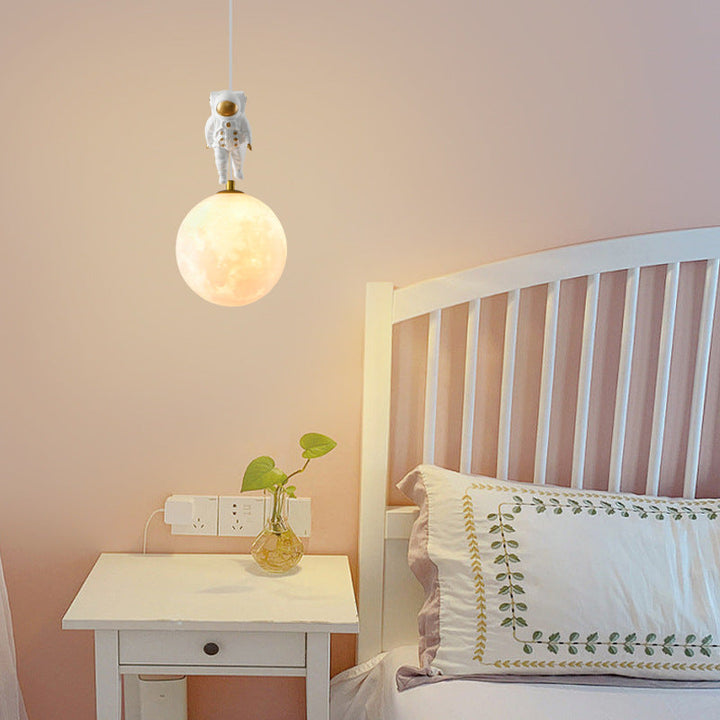 Contemporary Creative Globe Iron Plastic 1-Light Kids Pendant Light For Living Room