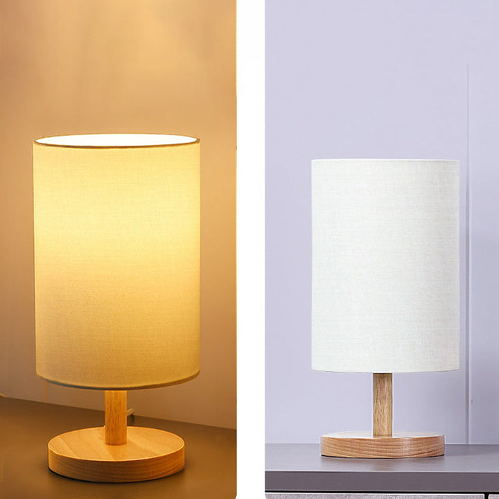 Traditional Japanese Wood &amp; Fabric Table Lamp for Living Room | Havora Designer Lighting