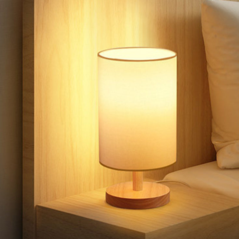 Traditional Japanese Wood &amp; Fabric Table Lamp for Living Room | Havora Designer Lighting
