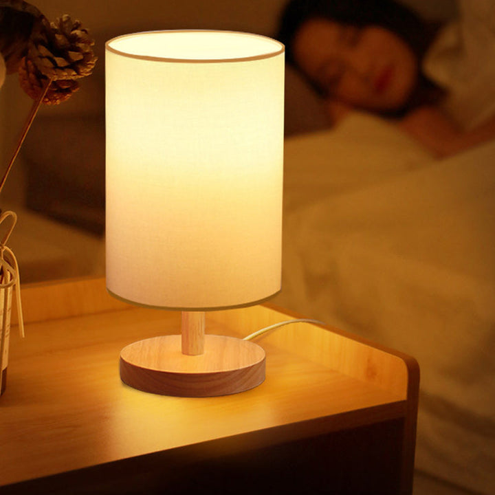 Traditional Japanese Wood &amp; Fabric Table Lamp for Living Room | Havora Designer Lighting