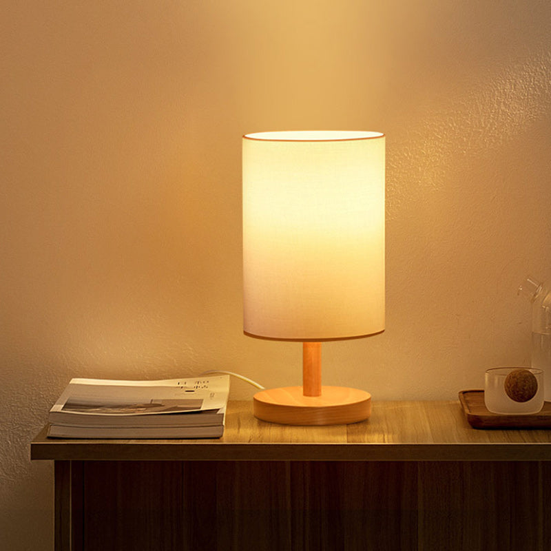 Traditional Japanese Wood &amp; Fabric Table Lamp for Living Room | Havora Designer Lighting