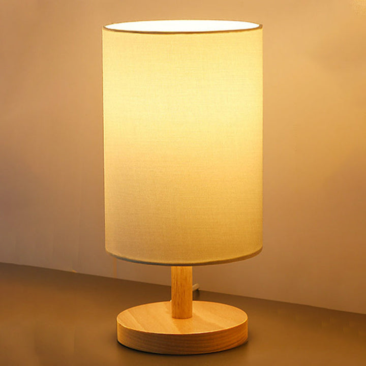 Traditional Japanese Wood &amp; Fabric Table Lamp for Living Room | Havora Designer Lighting