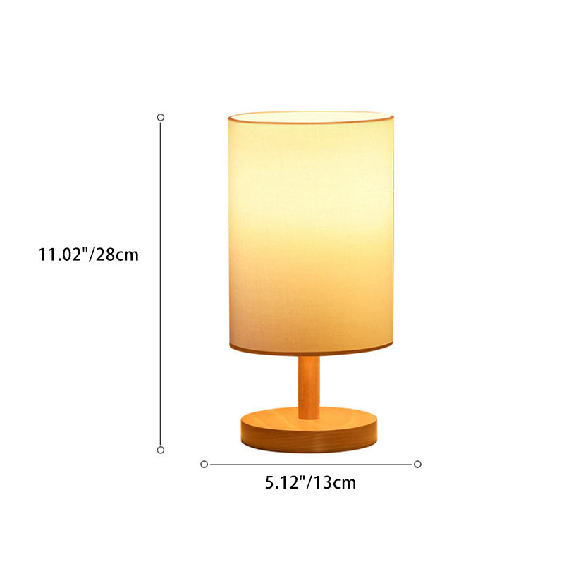 Traditional Japanese Wood &amp; Fabric Table Lamp for Living Room | Havora Designer Lighting