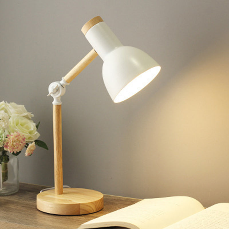 Contemporary Nordic Dome Wood Iron 1-Light Table Lamp For Living Room