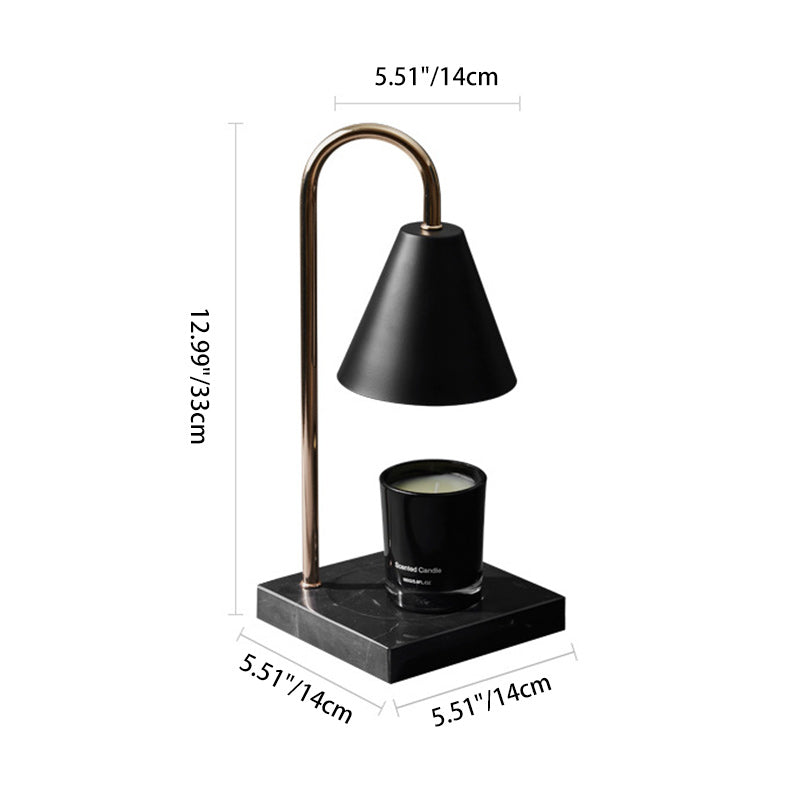 Modern Minimalist Drum Marble Iron 1-Light Melting Wax Table Lamp For Living Room
