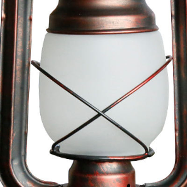 Contemporary Industrial Oval Iron Glass 1-Light Table Lamp For Living Room