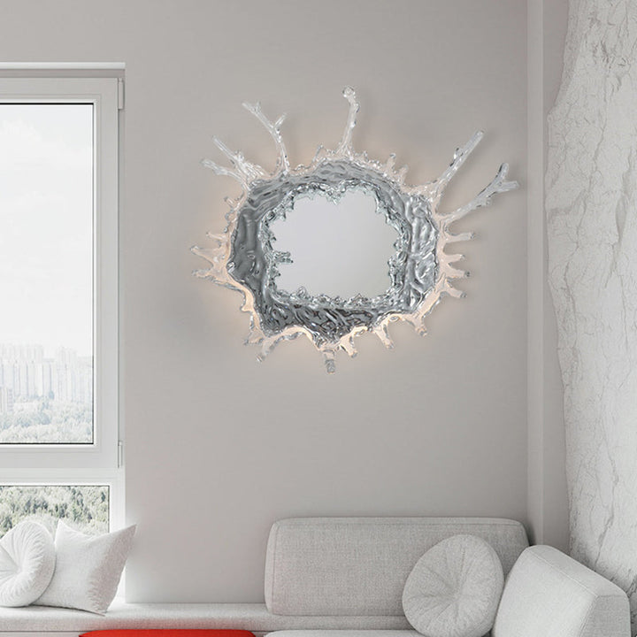 Contemporary Creative Stainless Steel Acrylic Water Drop Mirror LED Wall Sconce Lamp For Bathroom
