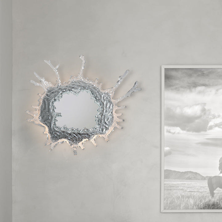 Contemporary Creative Stainless Steel Acrylic Water Drop Mirror LED Wall Sconce Lamp For Bathroom