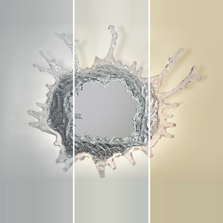 Contemporary Creative Stainless Steel Acrylic Water Drop Mirror LED Wall Sconce Lamp For Bathroom