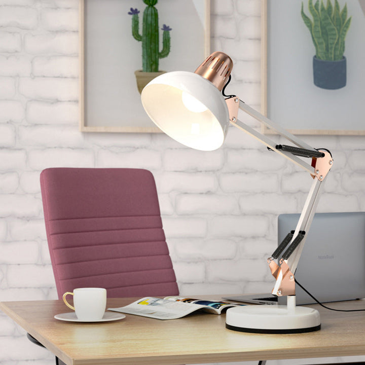 Modern Minimalist Foldable Rotatable Bowl Head Iron 1-Light Table Lamp For Study