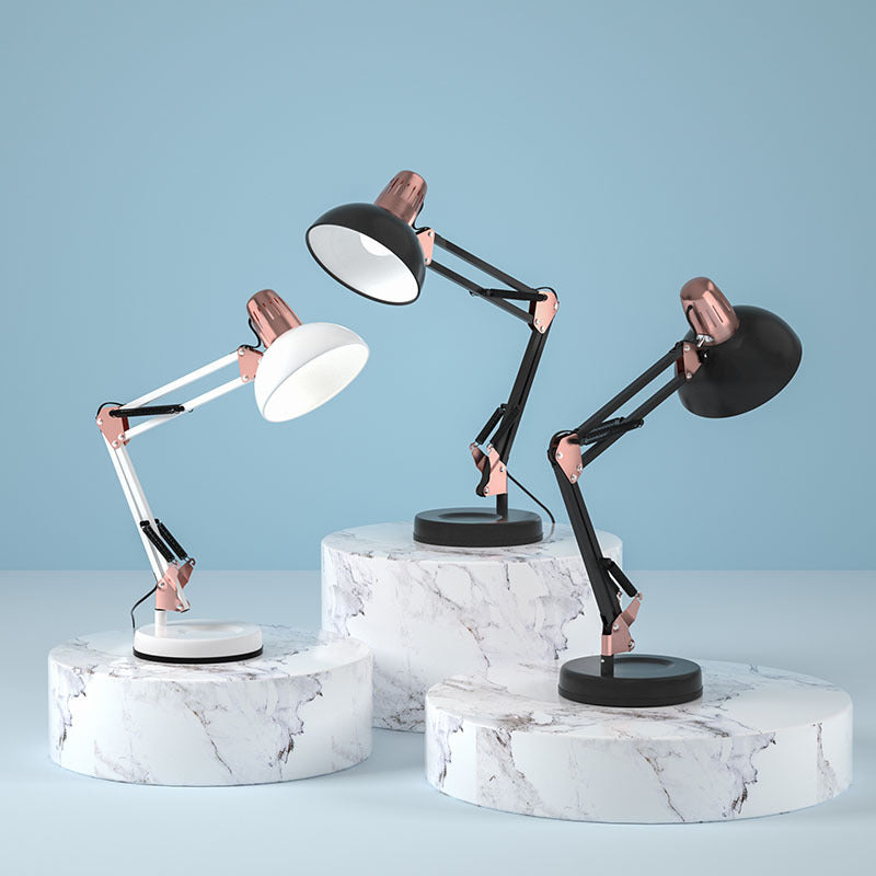 Modern Minimalist Foldable Rotatable Bowl Head Iron 1-Light Table Lamp For Study