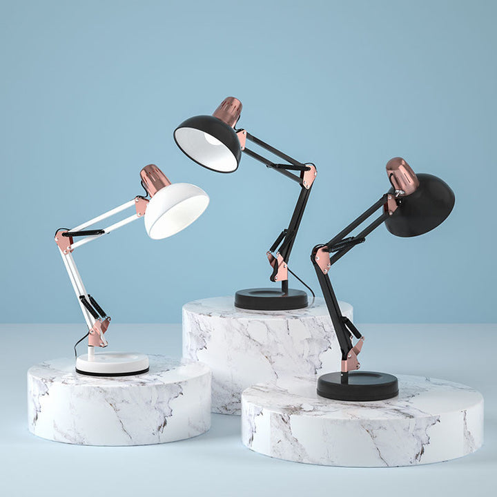 Modern Minimalist Foldable Rotatable Bowl Head Iron 1-Light Table Lamp For Study