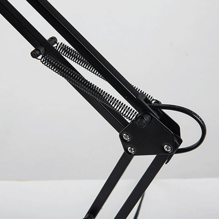 Modern Minimalist Infrared Long Arm Iron 1-Light Table Lamp For Beside