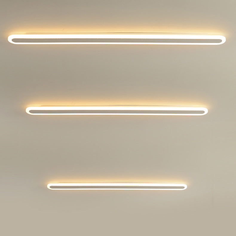 Modern Minimalist Rectangle Long Line Iron Acrylic LED Wall Sconce Lamp For Living Room