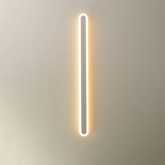 Modern Minimalist Rectangle Long Line Iron Acrylic LED Wall Sconce Lamp For Living Room