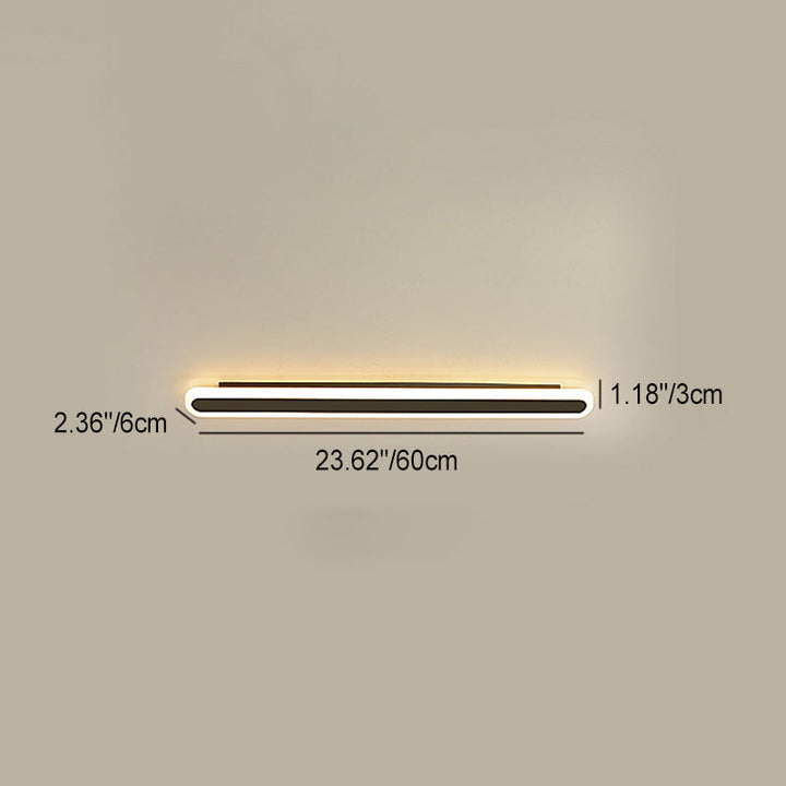 Modern Minimalist Rectangle Long Line Iron Acrylic LED Wall Sconce Lamp For Living Room