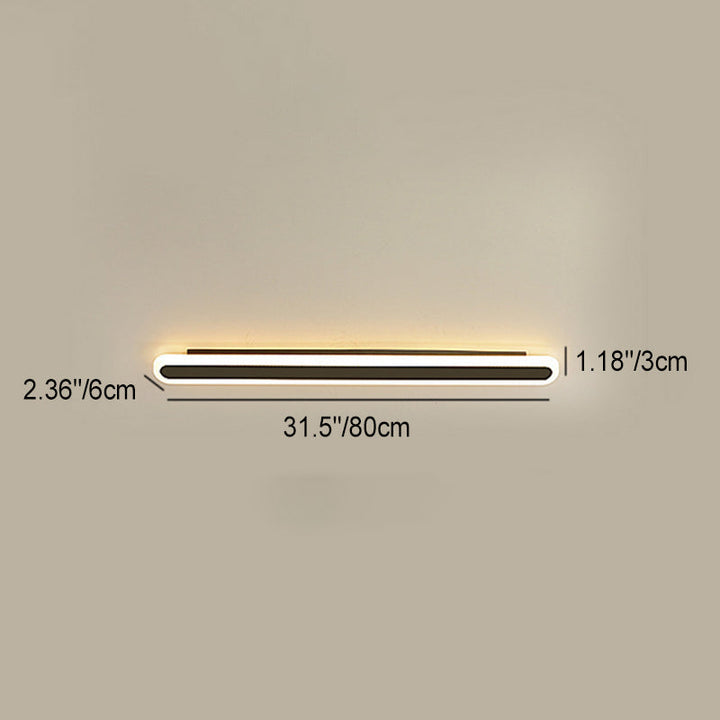Modern Minimalist Rectangle Long Line Iron Acrylic LED Wall Sconce Lamp For Living Room