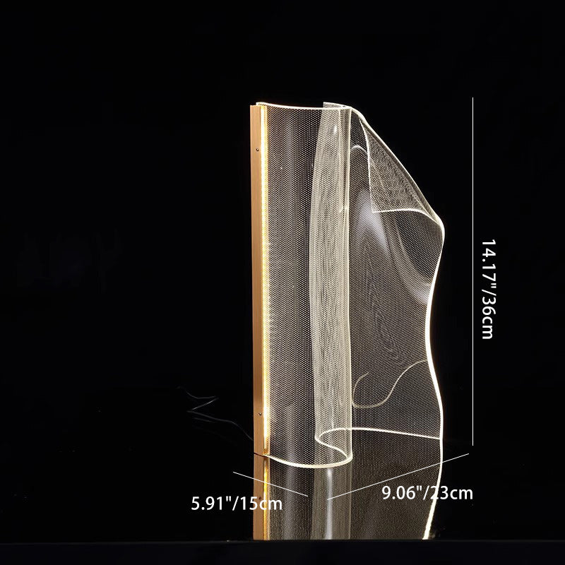 Contemporary Creative Irregular Transparent Aluminum Acrylic LED Table Lamp For Bedroom